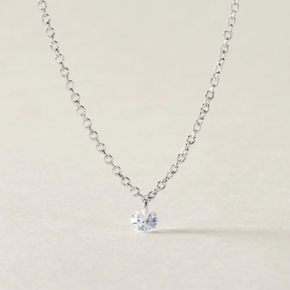 Collier Court Argent Blanc Constantin Oxyde De Zirconium|Marc Orian New