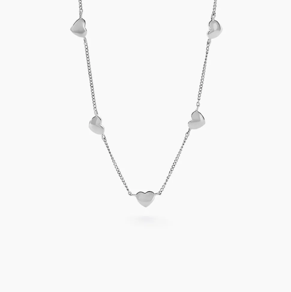 Collier Cœur D'amour Argent Blanc