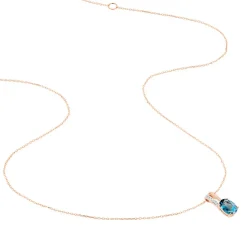 Collier Dalia Or Rose Topaze Et Oxyde De Zirconium