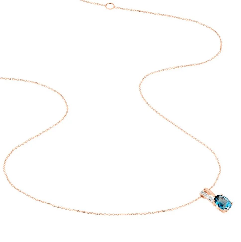 Collier Dalia Or Rose Topaze Et Oxyde De Zirconium