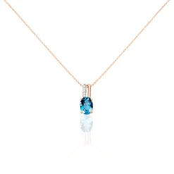 Collier Dalia Or Rose Topaze Et Oxyde De Zirconium