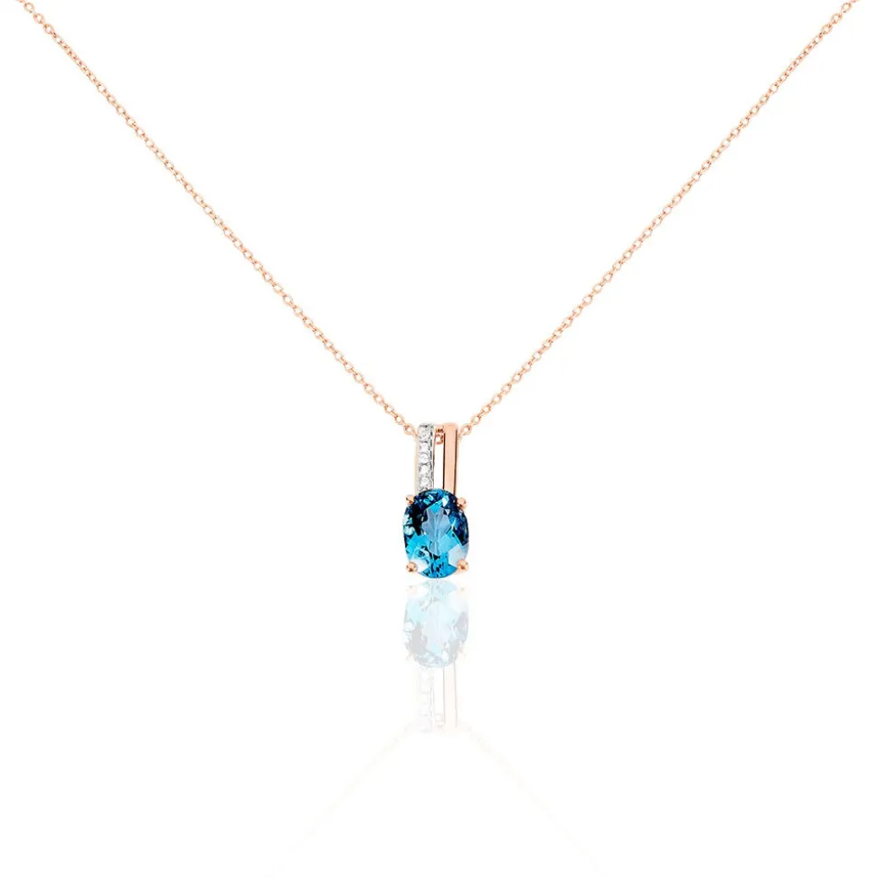 Collier Dalia Or Rose Topaze Et Oxyde De Zirconium