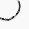 Collier Dark Pearl Acier Bicolore Pierre De Lave Hématite|Marc Orian Clearance