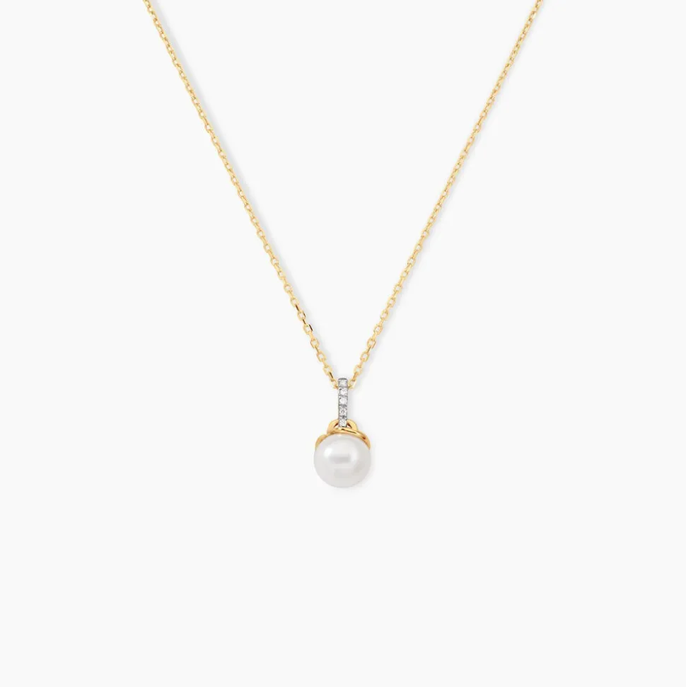 Collier Delight Or Jaune Perle De Culture Oxyde De Zirconium