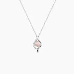 Collier Deniz Argent Blanc Perle De Culture Et Oxyde De Zirconium