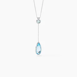 Collier Dennis Or Blanc Topaze