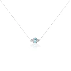 Collier Diapre Or Blanc Topaze Oxyde De Zirconium|Marc Orian New