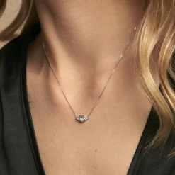 Collier Diapre Or Blanc Topaze Oxyde De Zirconium|Marc Orian New