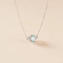 Collier Diapre Or Blanc Topaze Oxyde De Zirconium|Marc Orian New