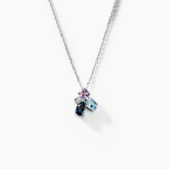 Collier Doryne Or Blanc Topaze Améthyste
