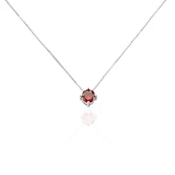 Collier Dwight Argent Blanc Oxyde De Zirconium Rouge