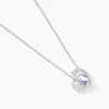 Collier Eliana Or Blanc Amethyste Et Oxyde De Zirconium|Marc Orian