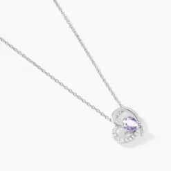 Collier Eliana Or Blanc Amethyste Et Oxyde De Zirconium|Marc Orian