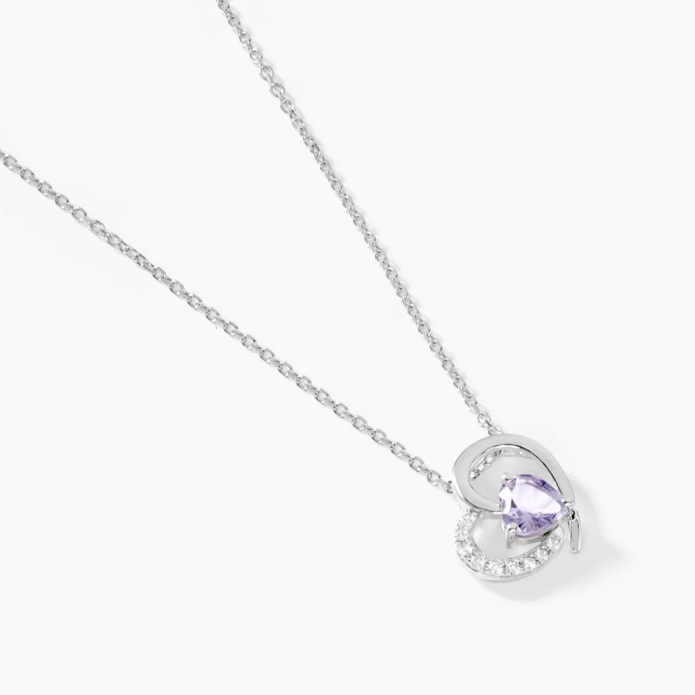 Collier Eliana Or Blanc Amethyste Et Oxyde De Zirconium|Marc Orian