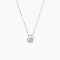 Collier Eliana Or Blanc Amethyste Et Oxyde De Zirconium|Marc Orian