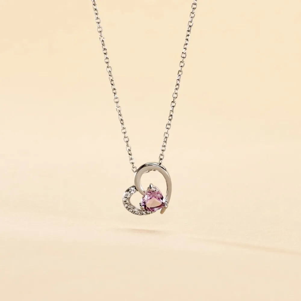 Collier Eliana Or Blanc Amethyste Et Oxyde De Zirconium|Marc Orian