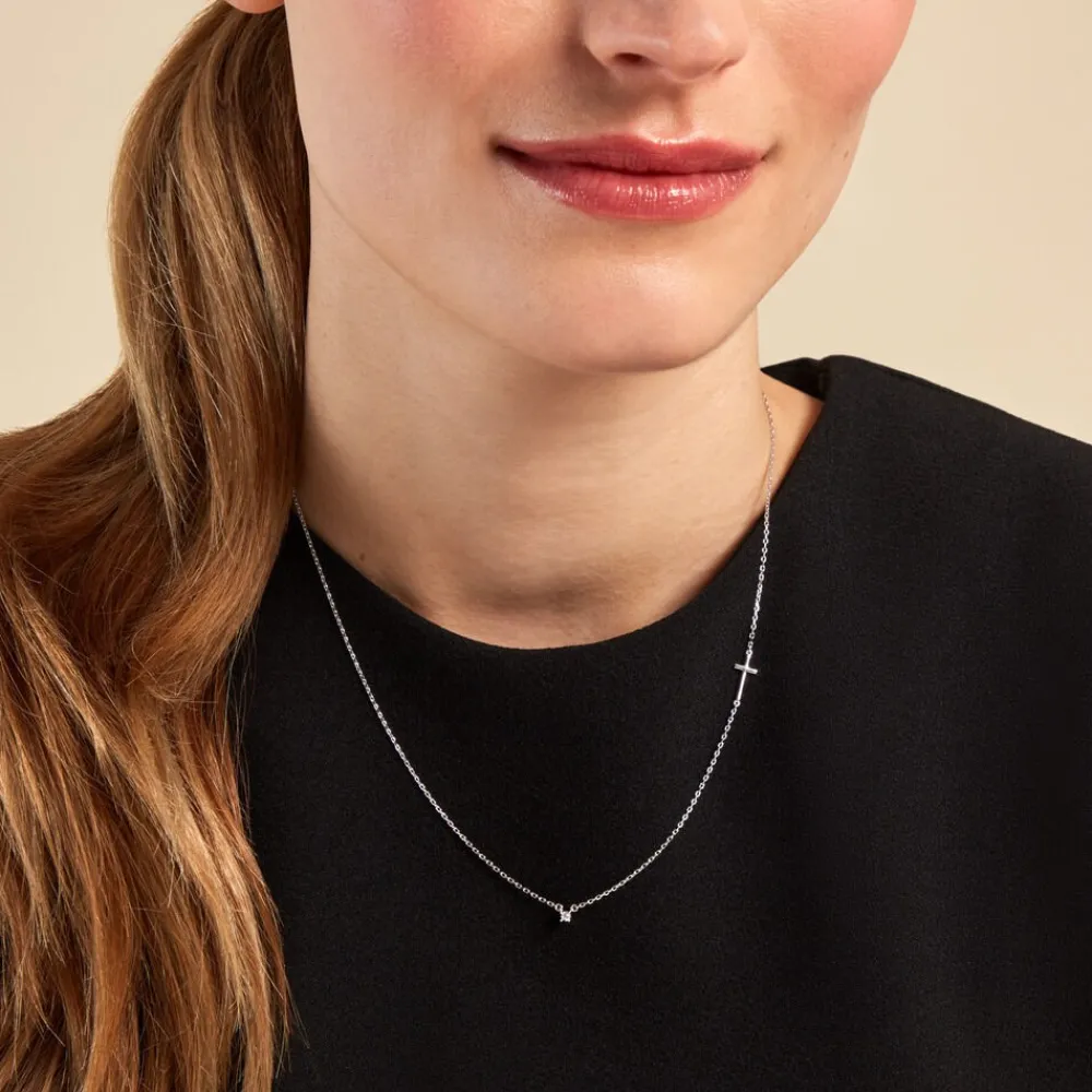 Collier Eloa Argent Blanc Oxyde De Zirconium|Marc Orian New