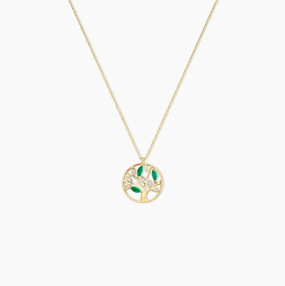 Collier Elsebein Or Jaune Emeraude