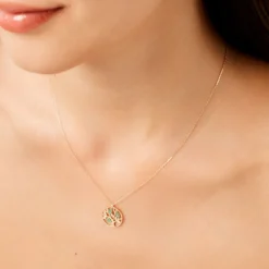 Collier Elsebein Or Jaune Emeraude
