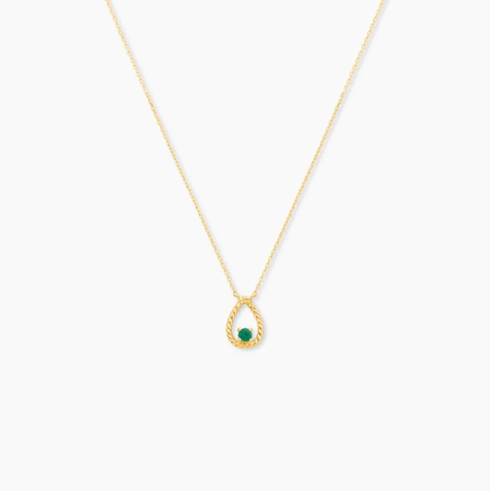 Collier Emeria Or Jaune Emeraude