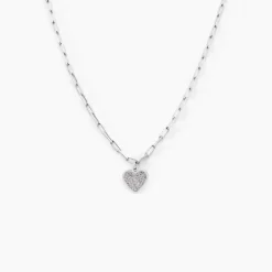 Collier Etincelante Argent Blanc