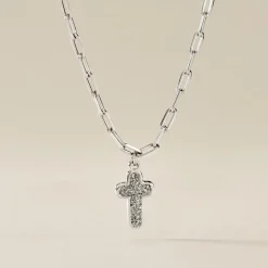 Collier Etincelante Argent Blanc