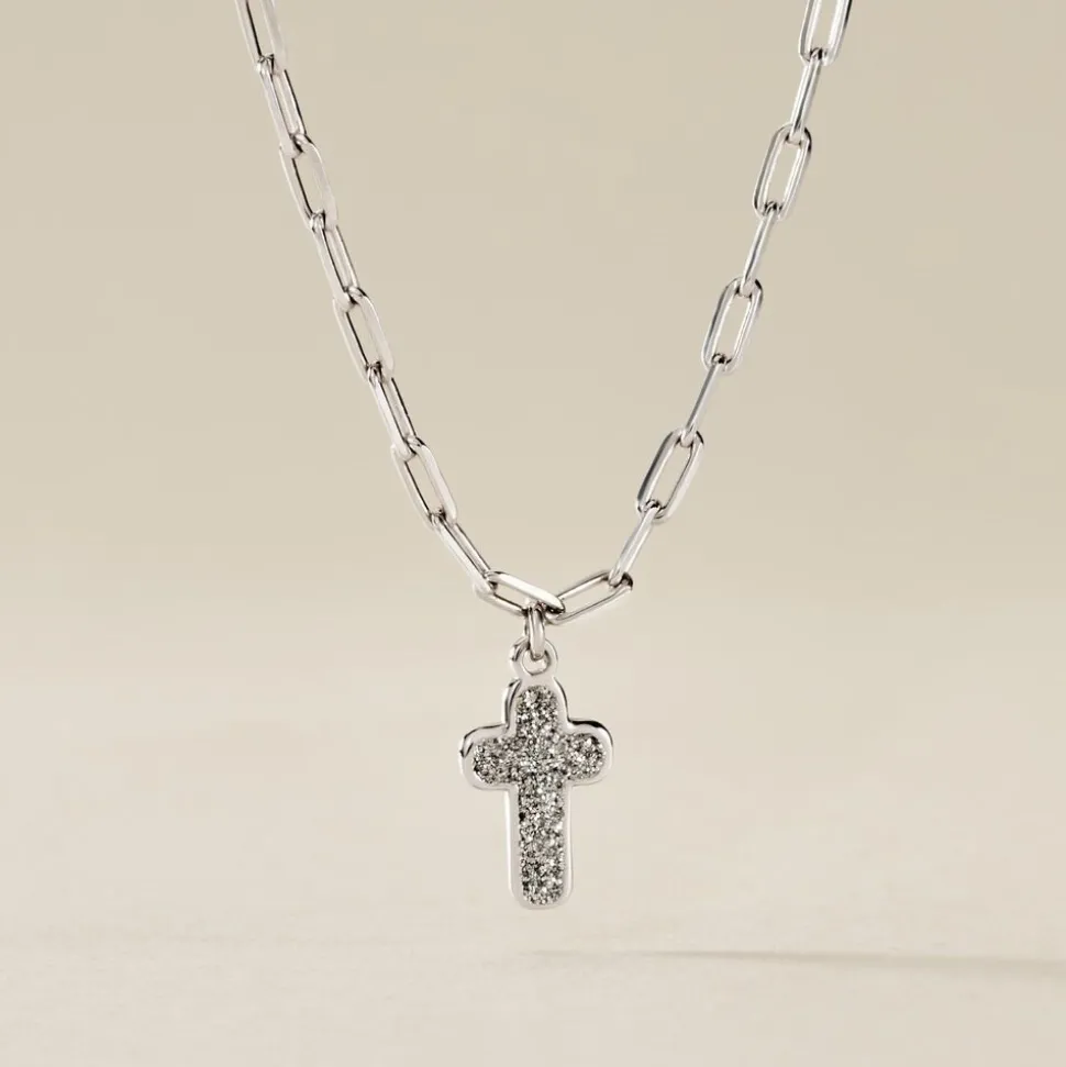 Collier Etincelante Argent Blanc