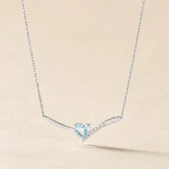 Collier Eva Or Blanc Topaze Et Oxyde De Zirconium