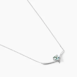 Collier Eva Or Blanc Topaze Et Oxyde De Zirconium