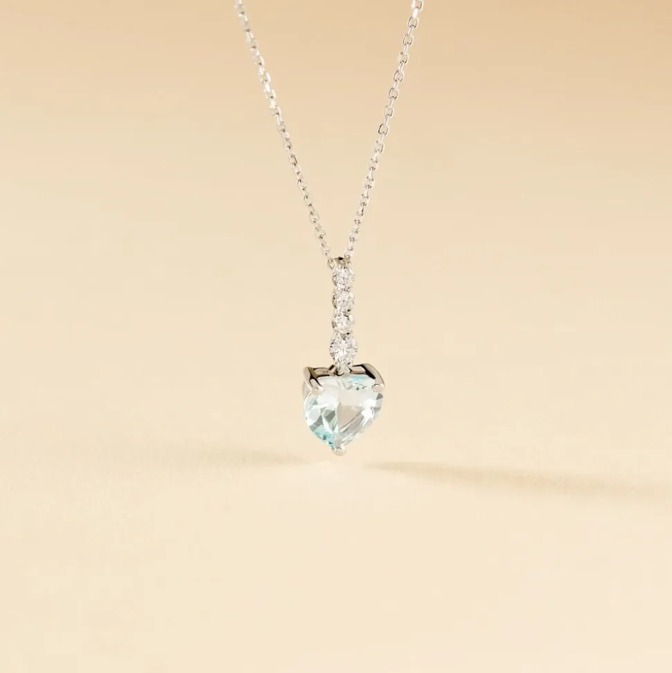 Collier Fany Or Blanc Topaze Et Oxyde De Zirconium
