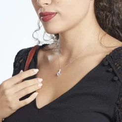 Collier Fany Or Blanc Topaze Et Oxyde De Zirconium
