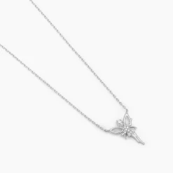 Collier Fee Or Blanc Diamant