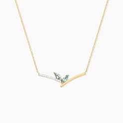 Collier Florelys Or Jaune Topaze Oxyde De Zirconium