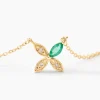 Collier Flower Power Or Jaune Emeraude Diamant