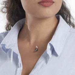Collier Giuseppe Or Jaune Perle De Tahiti Oxyde Zirconium|Marc Orian Sale
