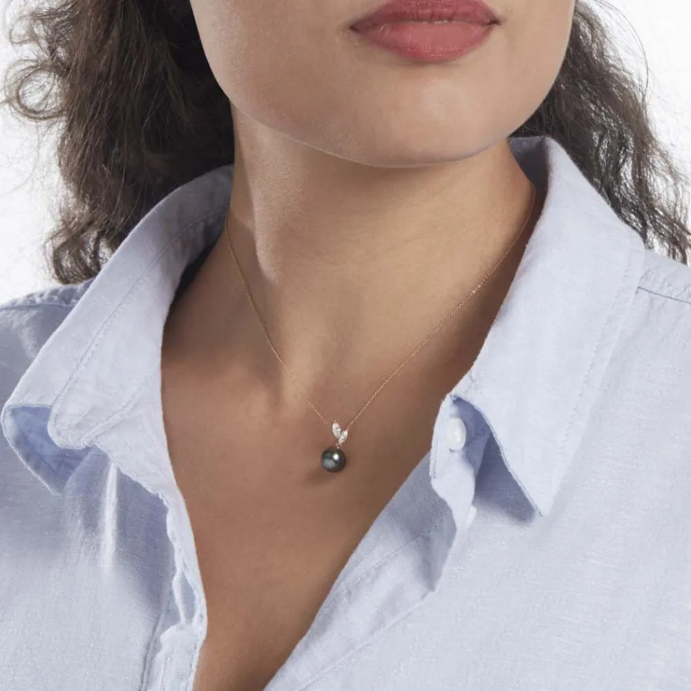 Collier Giuseppe Or Jaune Perle De Tahiti Oxyde Zirconium|Marc Orian Sale