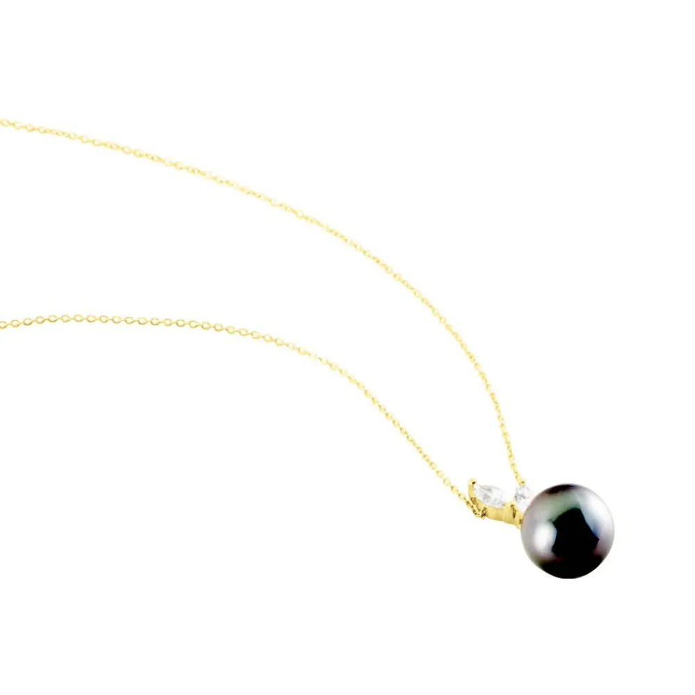 Collier Giuseppe Or Jaune Perle De Tahiti Oxyde Zirconium|Marc Orian Sale