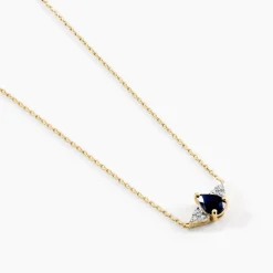 Collier Glykeria Or Jaune Saphir Diamant