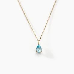 Collier Goutte Or Jaune Topaze