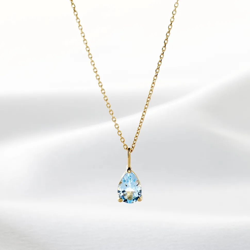 Collier Goutte Or Jaune Topaze