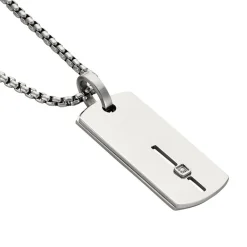 Collier Iefan Acier Blanc Oxyde De Zirconium|Marc Orian Clearance