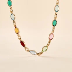Collier Ilvaae Plaqué Or Jaune Pierre De Synthese|Marc Orian Hot