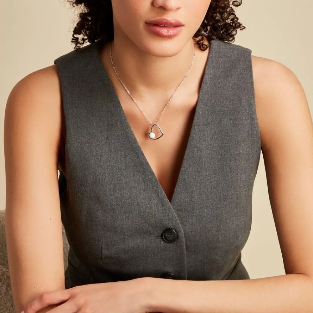 Collier Isalyne Argent Blanc Céramique|Marc Orian Discount