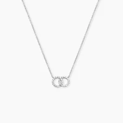 Collier Iwa Argent Blanc Oxyde De Zirconium