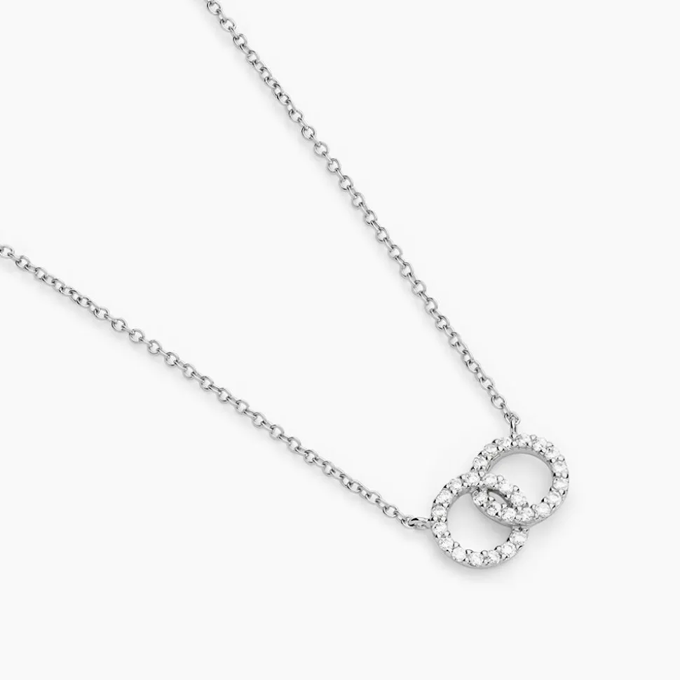 Collier Iwa Argent Blanc Oxyde De Zirconium