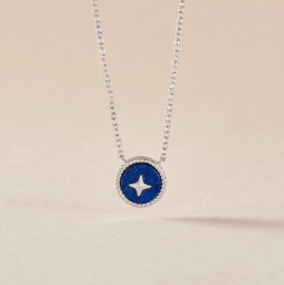 Collier Izarra Argent Blanc Lapis Lazuli