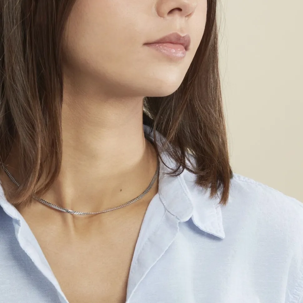 Collier Izel Maille Anglaise Or Blanc