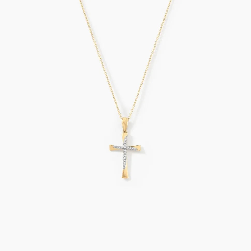 Collier Jamil Croix Or Jaune Diamant