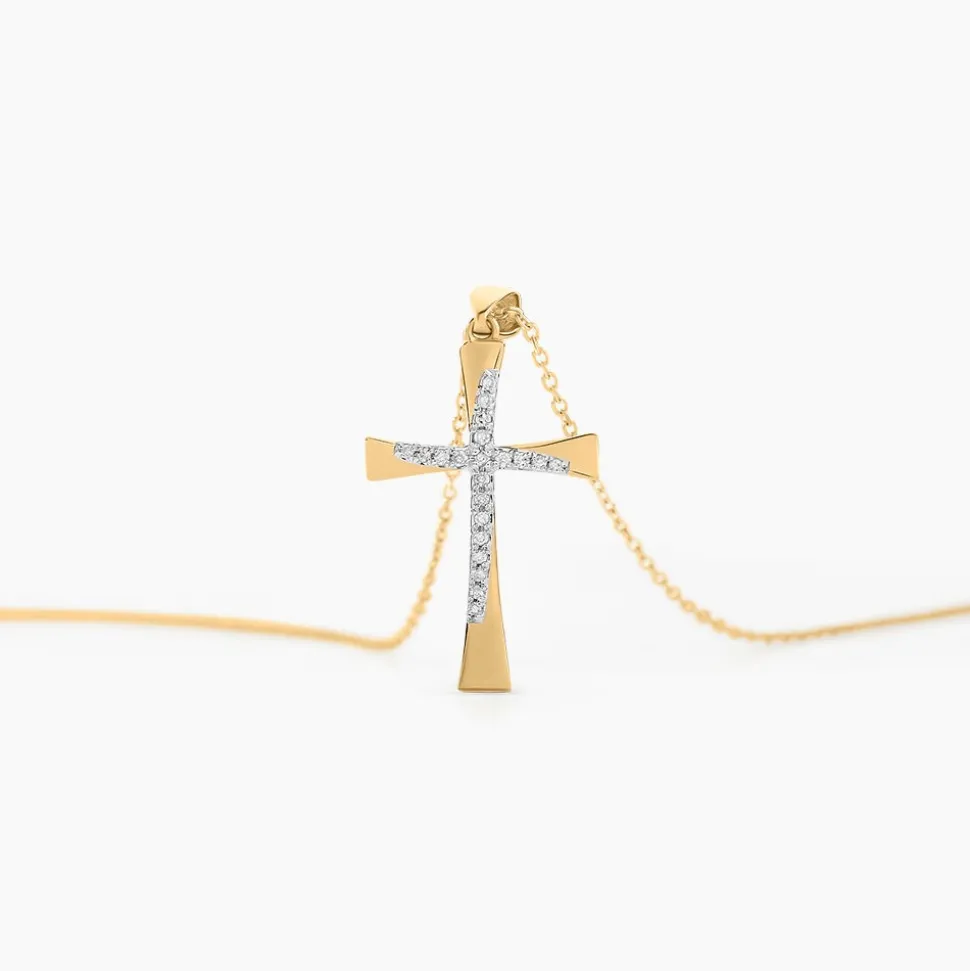 Collier Jamil Croix Or Jaune Diamant