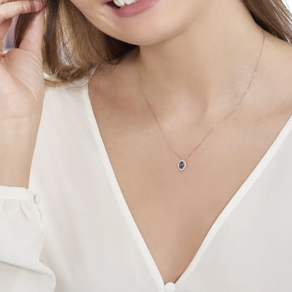 Collier Janna Or Rose Topaze Et Oxyde De Zirconium